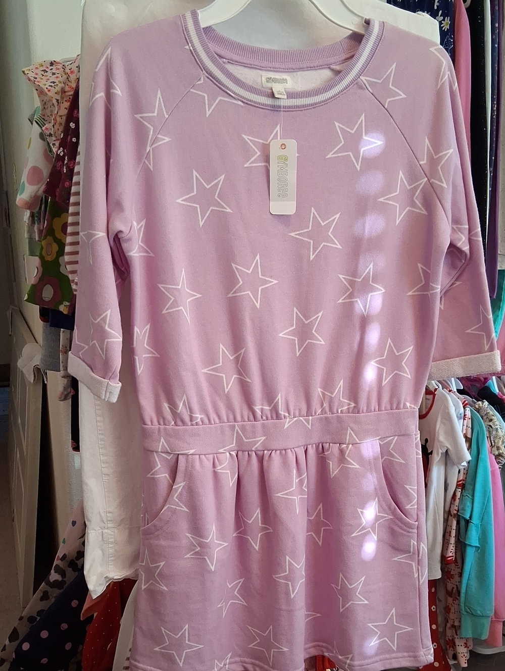 Gymboree Lavender Star Print Pajama Romper/Lounging Dress L(10-12)